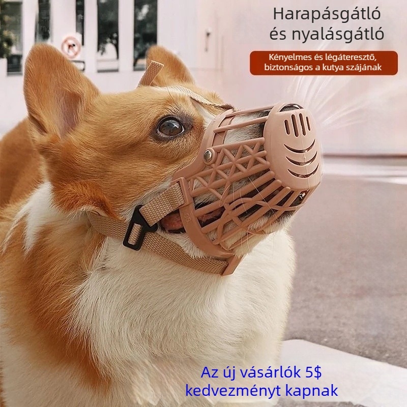 Kutyaszájkosár a nyalogatás és harapás megelőzésére, kis- és közepes méretű kutyáknak, köztük a Corgi
