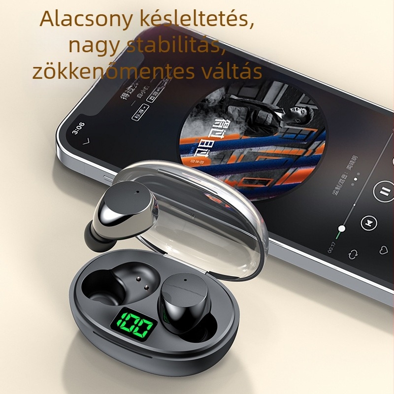 In-ear vezeték nélküli Bluetooth fülhallgató nagy akkumulátorral, hosszú üzemidővel és zajcsökkentéssel játékokhoz
