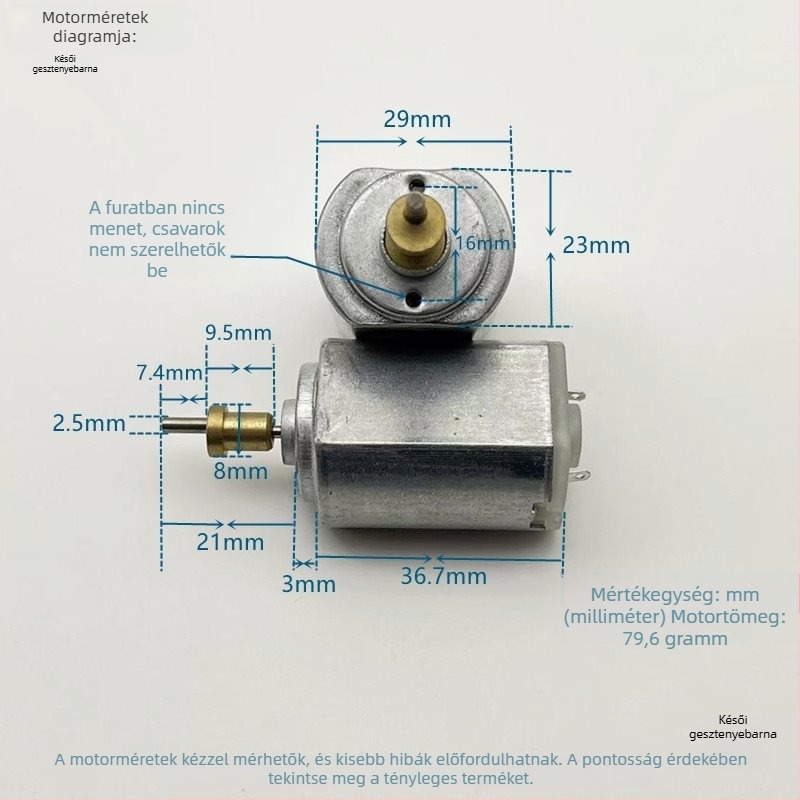 FF337/390 DC motor hajvágóhoz – nagy nyomaték, 2.4V/3.2V/3.7V