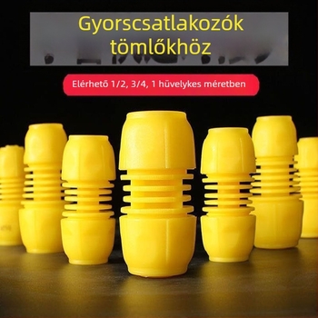 Vízvezeték gyorscsatlakozó reducer, 1/2 in–3/4 in–1 in tömlőkhöz, univerzális adapter