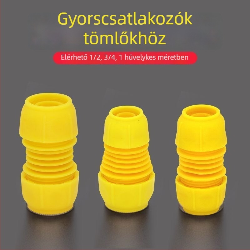 Vízvezeték gyorscsatlakozó reducer, 1/2 in–3/4 in–1 in tömlőkhöz, univerzális adapter