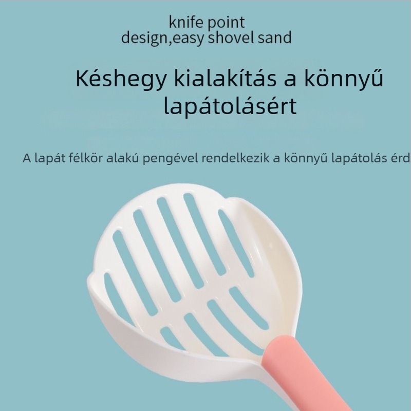 Tofu macskatisztító kanál azonnali szűréssel, kétszínű műanyag kanál, háziállat tisztító eszköz