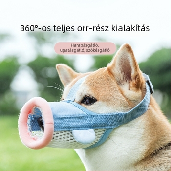 Állítható, lélegző szájkosár kutyáknak, hálós kivitelben, kis- és közepes testű ebek számára, harapás elleni védelem