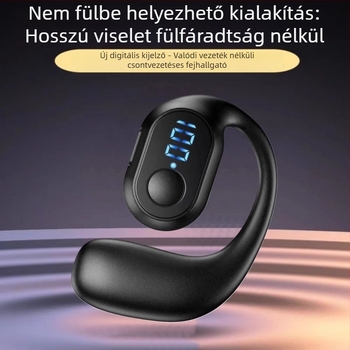 OWS Bluetooth fejhallgató digitális kijelzővel, egy fülre rögzített kialakítás, csontvezetéses technológia, hosszú üzemidő, gombos kiadás