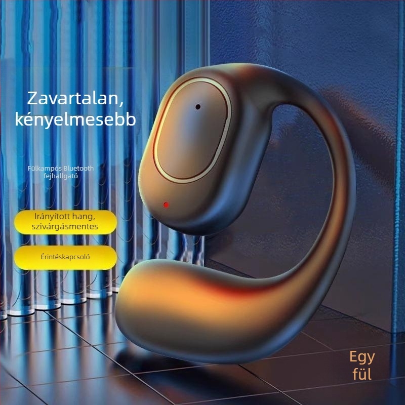 OWS Bluetooth fejhallgató digitális kijelzővel, egy fülre rögzített kialakítás, csontvezetéses technológia, hosszú üzemidő, gombos kiadás