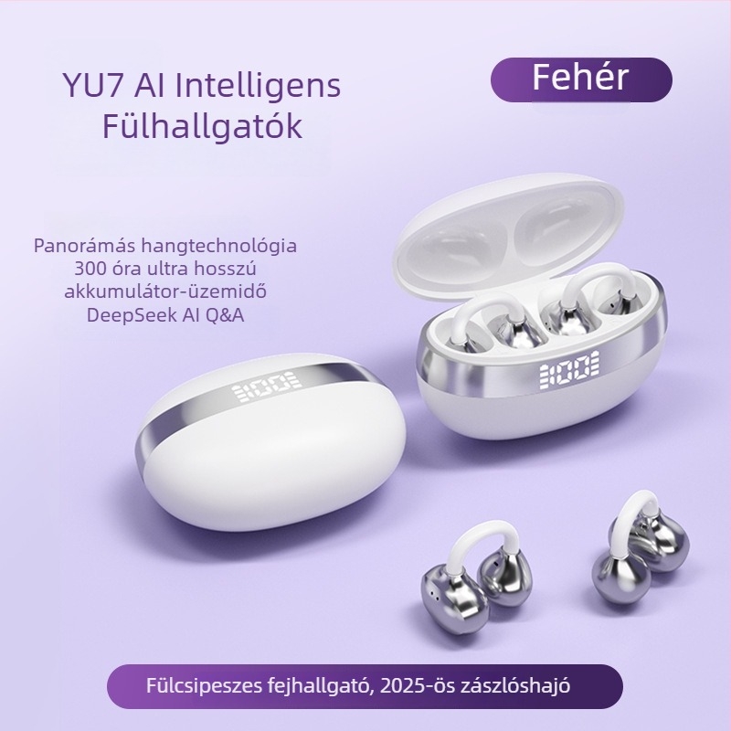 Új Yu7 Bluetooth fülhallgató klipszes kialakítással, kiváló hangminőség, hosszú akkumulátor-üzemidő, digitális kijelző és csontvezetés