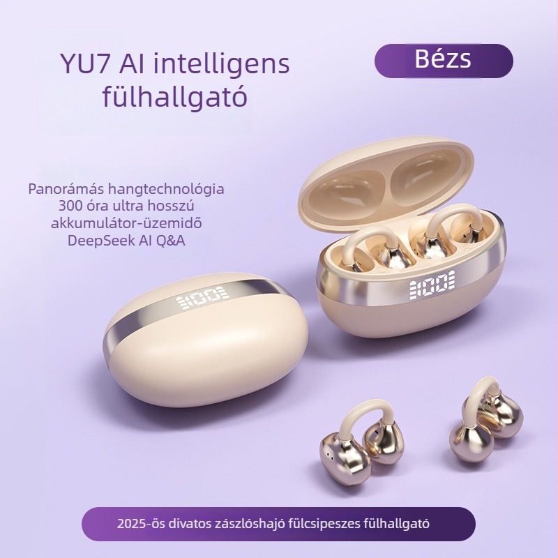 Új Yu7 Bluetooth fülhallgató klipszes kialakítással, kiváló hangminőség, hosszú akkumulátor-üzemidő, digitális kijelző és csontvezetés