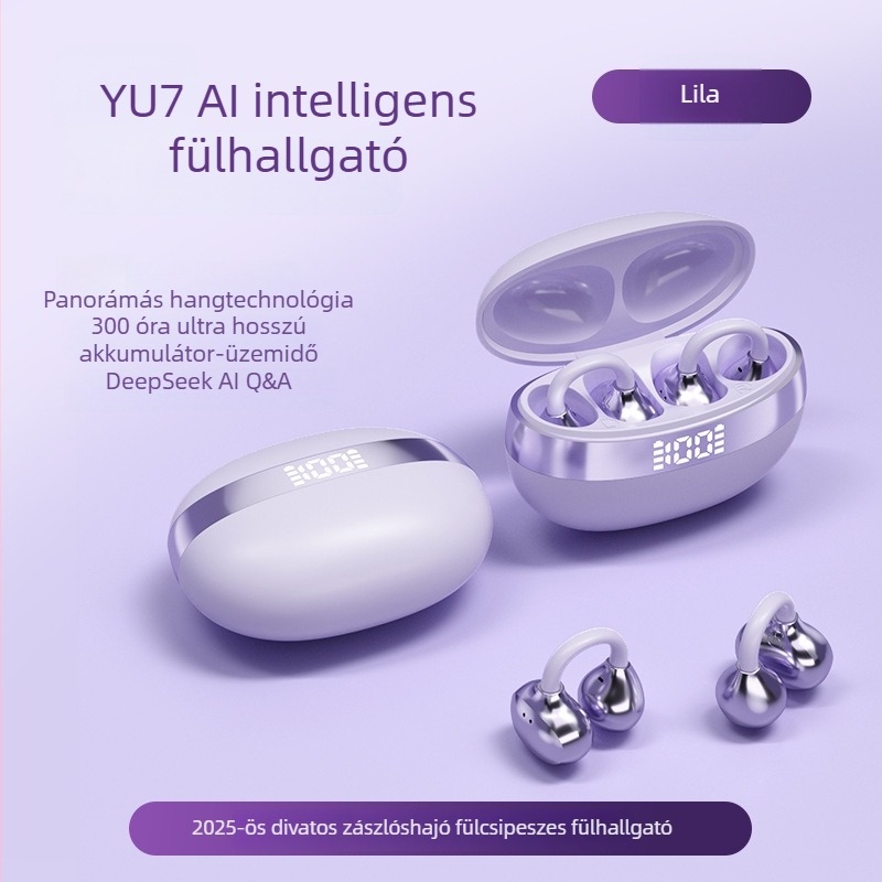 Új Yu7 Bluetooth fülhallgató klipszes kialakítással, kiváló hangminőség, hosszú akkumulátor-üzemidő, digitális kijelző és csontvezetés