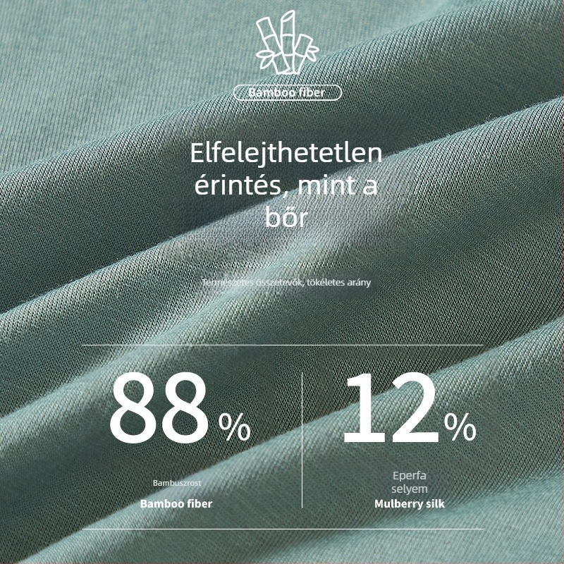 Férfi bambusz rostból készült boxer brief, kényelmes, lélegző, nedvszívó, antibakteriális, haránt részen mulberry selyem bélés