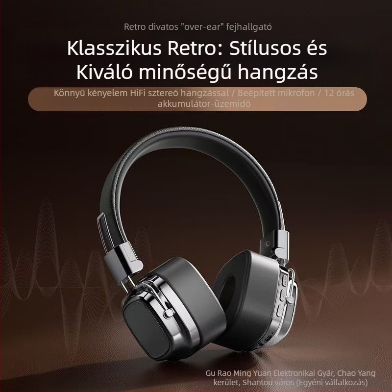 Vezeték nélküli Bluetooth gaming fejhallgató zajszűréssel, 2026-os modell
