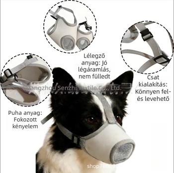 Nylon kutyaszájkosár, állítható, lélegző, harapás elleni, ugatás elleni, kutyák és macskák számára.
