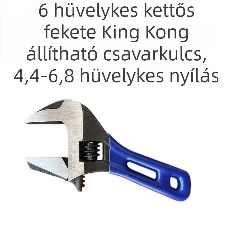 Könnyű, magas széntartalmú acélból készült állítható vízvezeték-szerszám, nagy nyílású, rövid műanyag fogantyúval