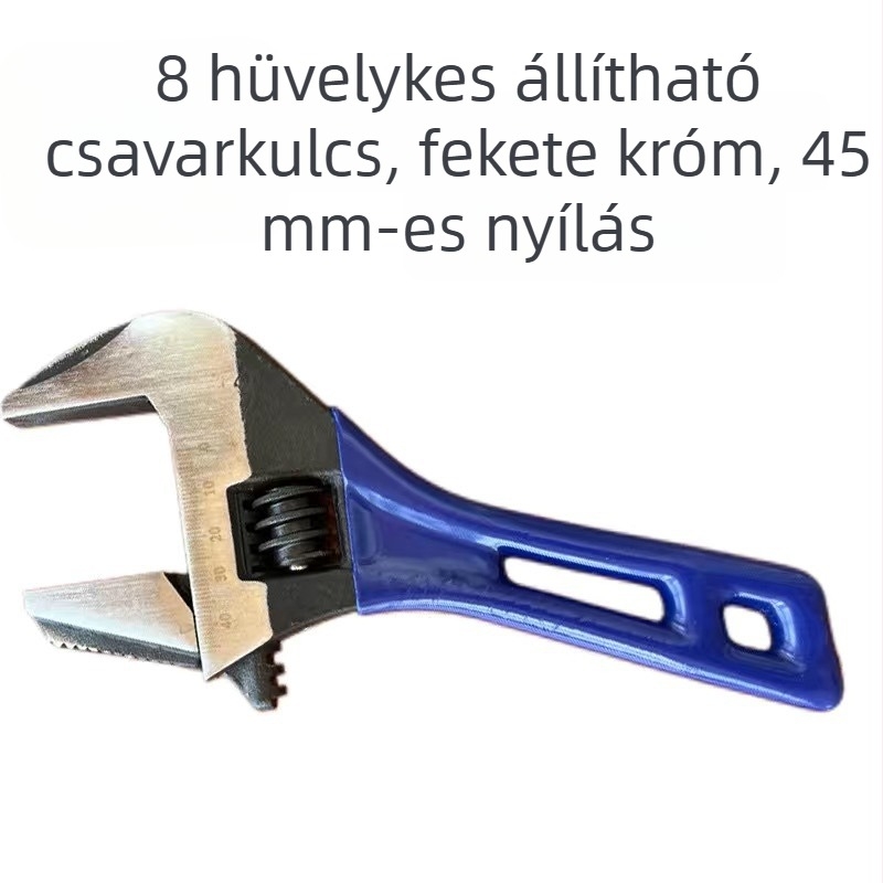 Könnyű, magas széntartalmú acélból készült állítható vízvezeték-szerszám, nagy nyílású, rövid műanyag fogantyúval