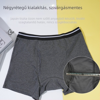 Férfi antibakteriális, nedvszívó pamut boxer-brief, diszkrét dizájn, mosható, posztoperatív prosztata műtét utáni szivárgás elleni