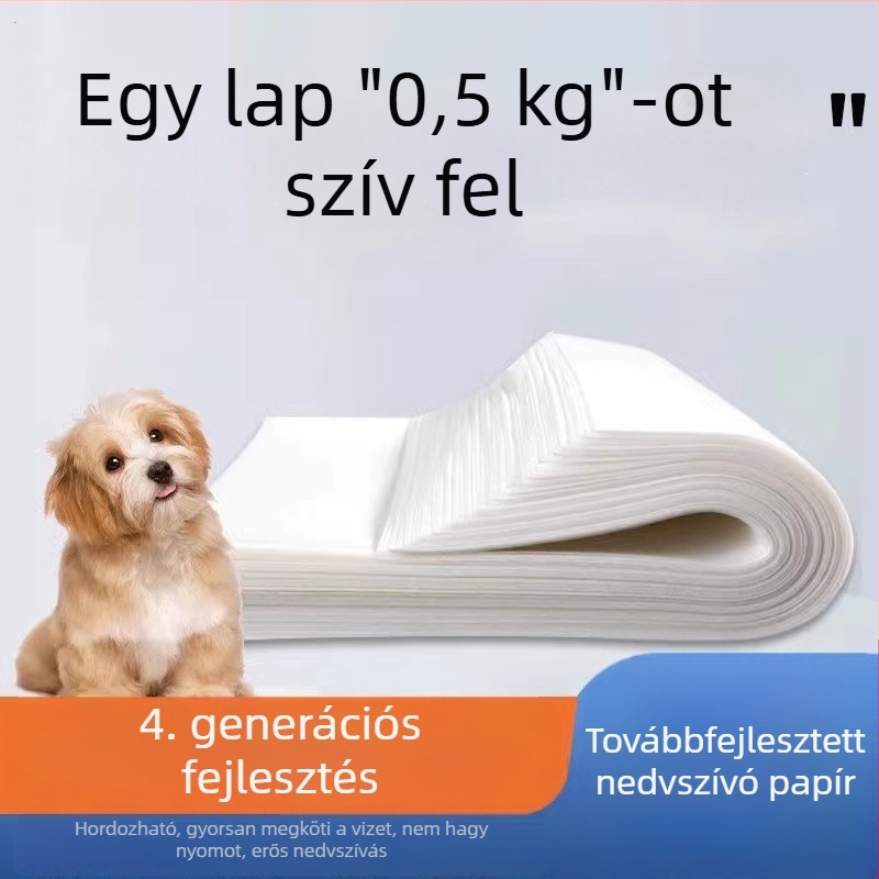 Kutyák és macskák számára vizelet-abszorbeáló párnák és pelenkák, gyorsan száradó abszorpciós papír nem szőtt anyagból