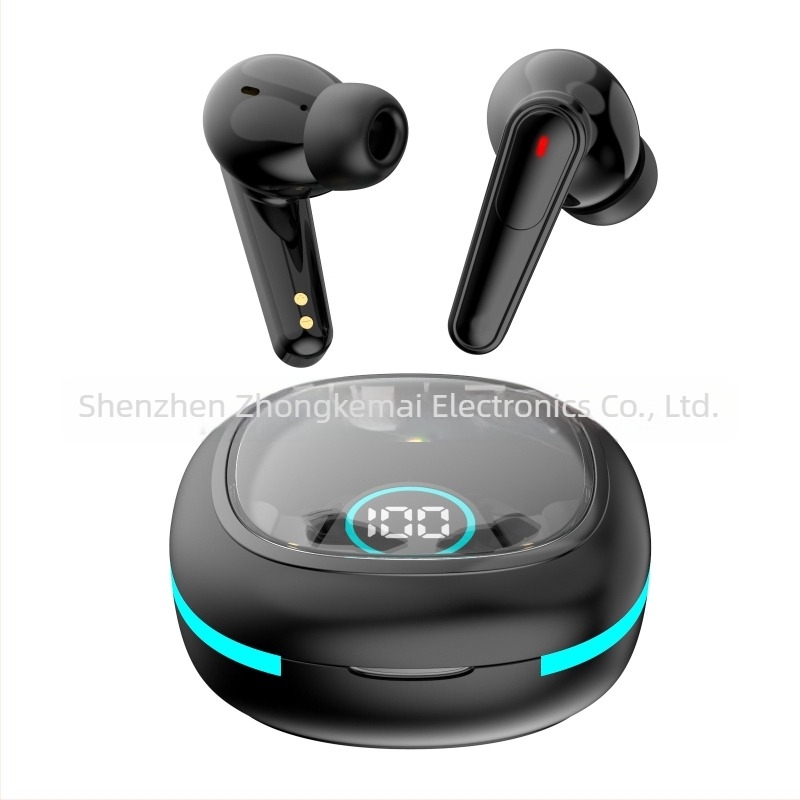Plus50 Bluetooth TWS fülhallgató, vezeték nélküli 5.4, hosszú üzemidő, lélegző fény, játék- és e-sport, alacsony késleltetés, digitális kijelző