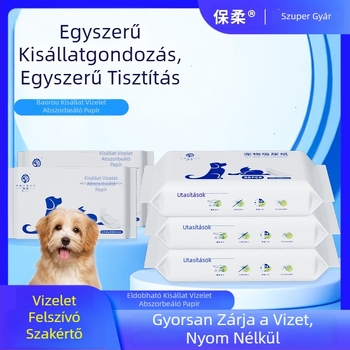 Kisállat vizeletabszorbens lapok, nem szövött anyagból, gyors száradás, 50 darab