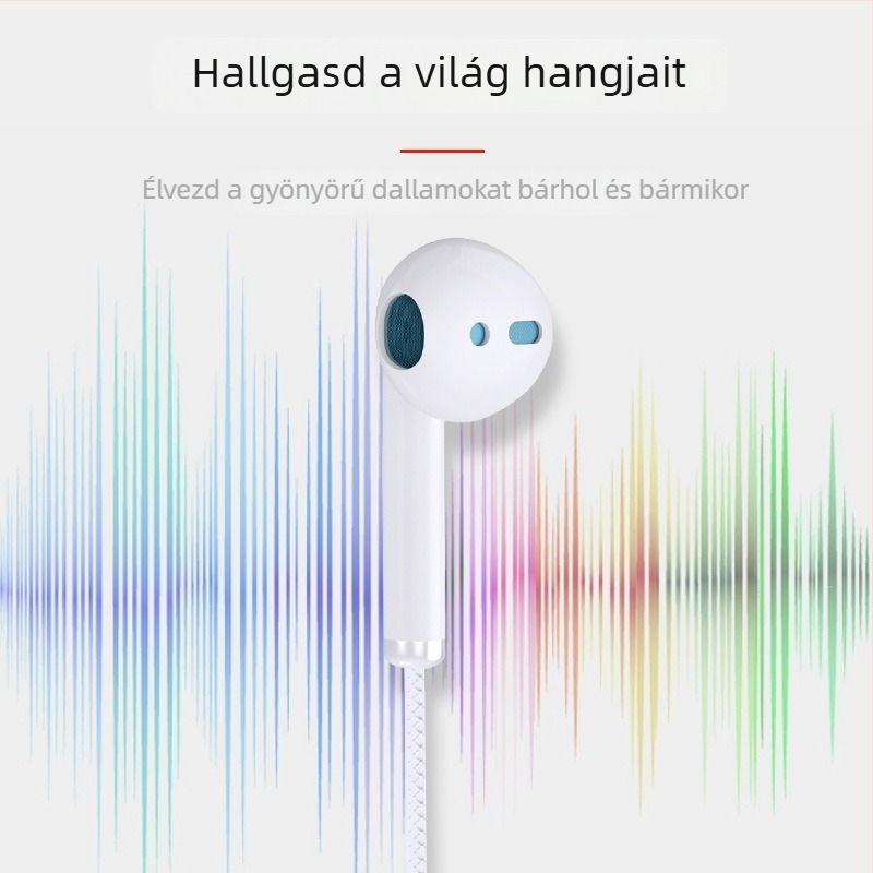 K101 in-ear vezetékes fülhallgató 3.5 mm-es csatlakozóval, kiváló basszus és zajszűrés, mikrofon, Apple és OPPO kompatibilis