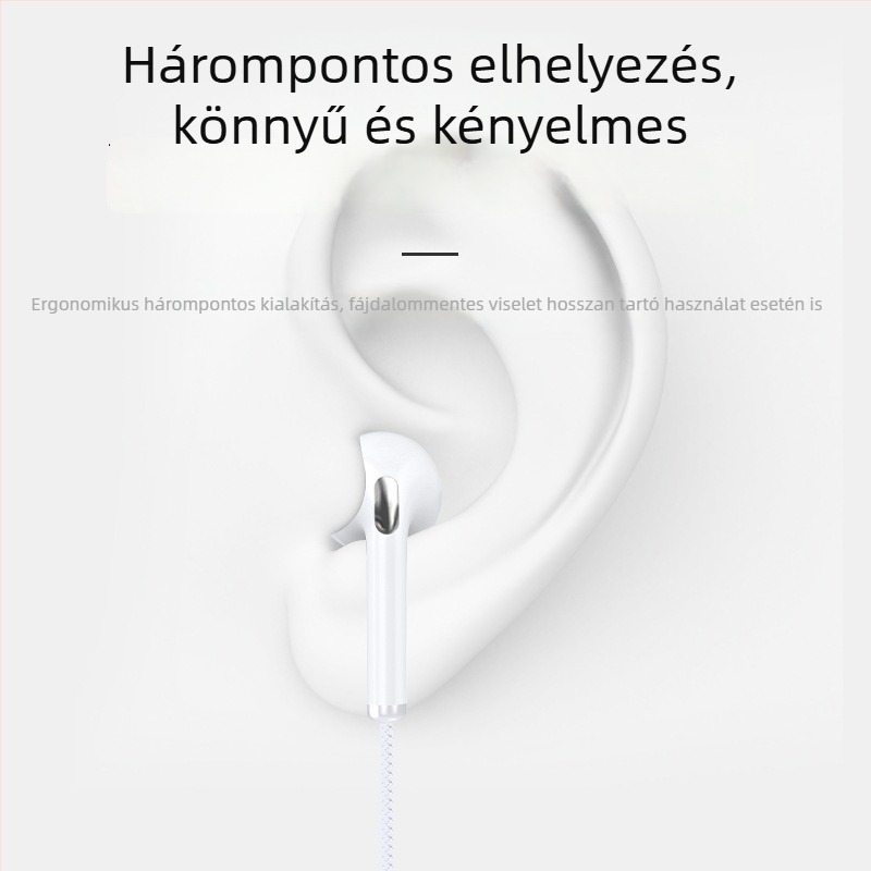 K101 in-ear vezetékes fülhallgató 3.5 mm-es csatlakozóval, kiváló basszus és zajszűrés, mikrofon, Apple és OPPO kompatibilis