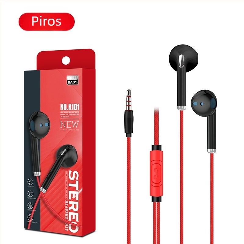 K101 in-ear vezetékes fülhallgató 3.5 mm-es csatlakozóval, kiváló basszus és zajszűrés, mikrofon, Apple és OPPO kompatibilis
