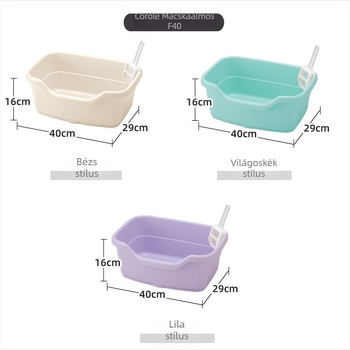 Richell nyitott macskaalomtál és macska toalett kiscicáknak, F40 modell kanállal