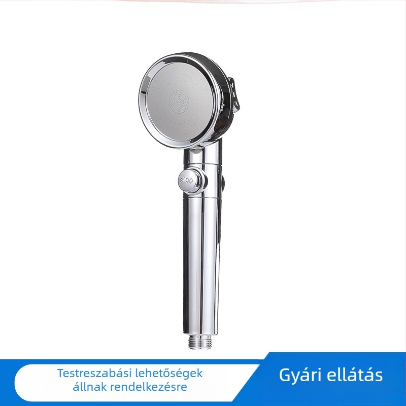 Háztartási többfunkciós zuhanyfej, három üzemmódos nyomás, kézi zuhanyfej egyenes markolattal, falra szerelhető, ABS