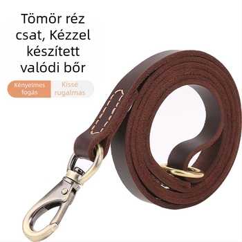 Bőr kutyaszíj és tehénbőrből készült nyakörv közepes és nagy testű kutyáknak