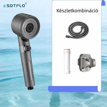 Három üzemmódú nyomásos szűrős zuhanyfej, klórmentesítéssel, multifunkcionális a fürdőszobába