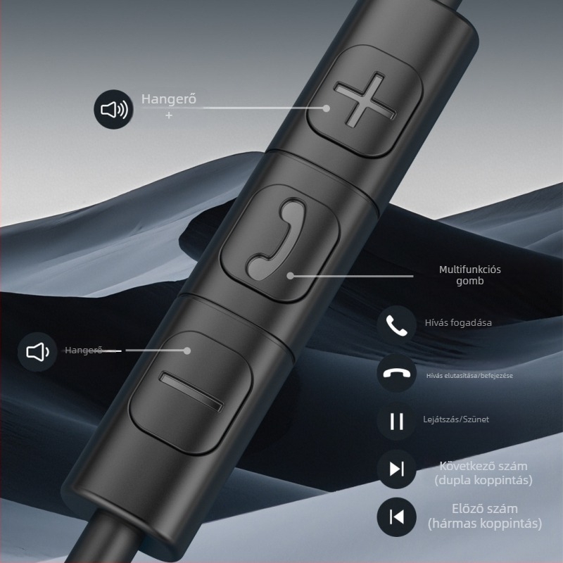 Jintainuo Fém In-Ear fülhallgató G36, vezetékes, mikrofonos, Hi-Fi veszteségmentes hang