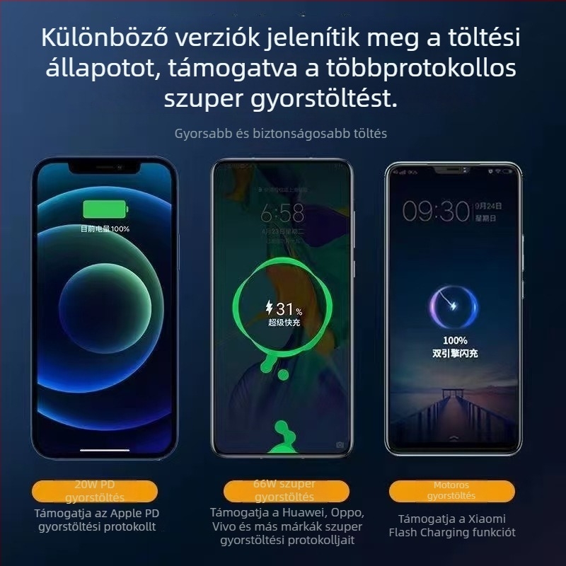 Power Bank 20000mAh PD3.0 Gyors töltés digitális kijelzővel
