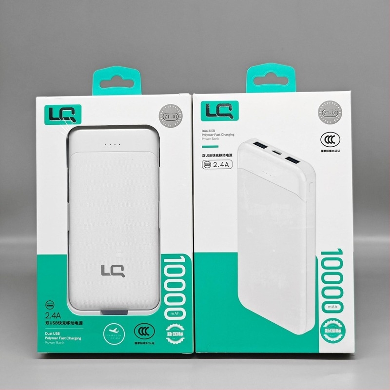Longqi külső akkumulátor 10 000 mAh, hordozható töltő nagy kapacitású
