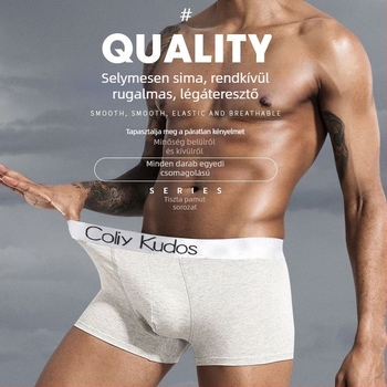 Férfiak számára tervezett lélegző pamut boxer briefs, antibakteriális, kényelmes, testhez simuló fazon, gyűrődésmentes szeg