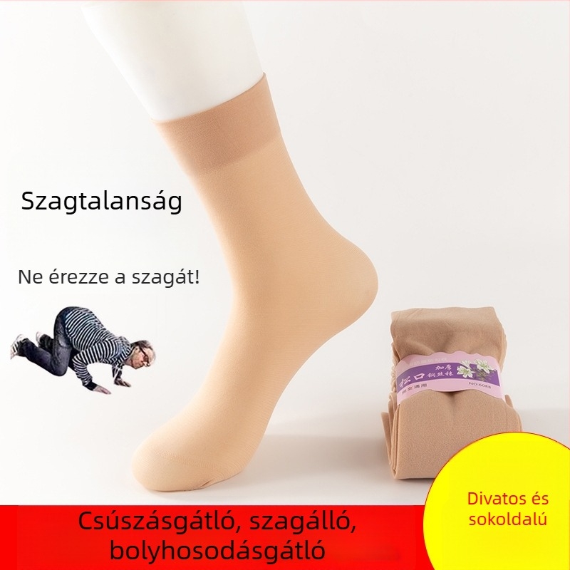 Bársonyos harisnya tavasz–nyár–őszre, vastagított, hosszított kivitel, uniszex, elasztikus szegély, anti-snag, 180D