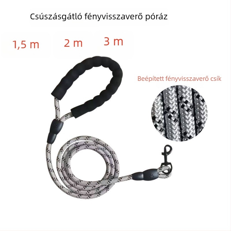 Robbanásbiztos fényvisszaverő háziállat-póráz nagy- és közepes testű kutyáknak