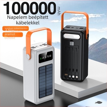 Hordozható napelemes töltőbank kempingezéshez, gyors töltés, testreszabható, PD3.0, 22.5W, 10000mAh