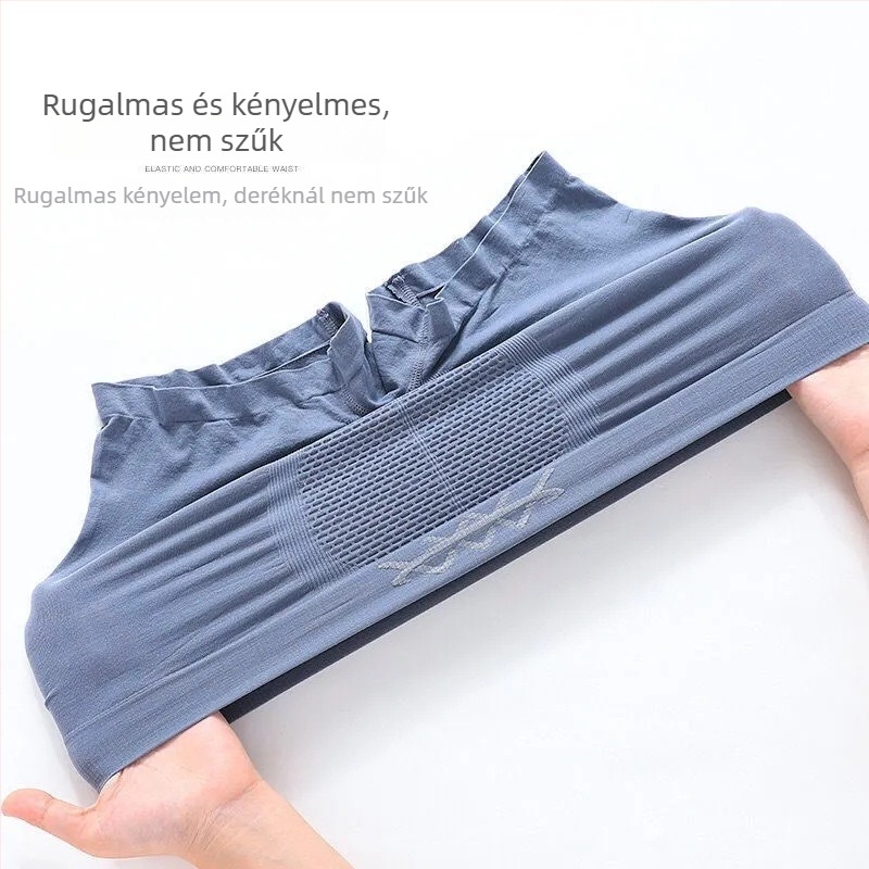 Férfi seamless nylon boxer briefs, lélegző, antibakteriális, nedvességelnyelő, középmagas derekú