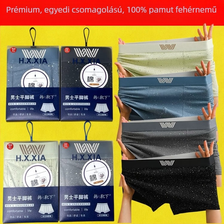 Férfi pamut boxernadrág, egy darabos csomagolásban, csillagos ég mintával