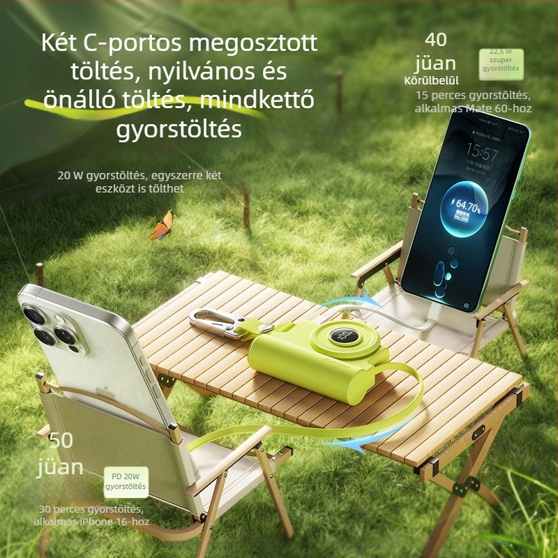 Joyroom/Jialitang 5000mAh hordozható akkumulátor, 22.5W PD3.0, kompakt méret, akasztóval, 3C tanúsítvánnyal, repülőútra alkalmas