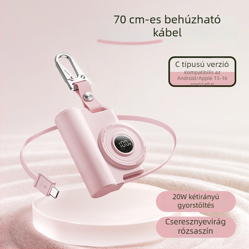 Joyroom/Jialitang 5000mAh hordozható akkumulátor, 22.5W PD3.0, kompakt méret, akasztóval, 3C tanúsítvánnyal, repülőútra alkalmas