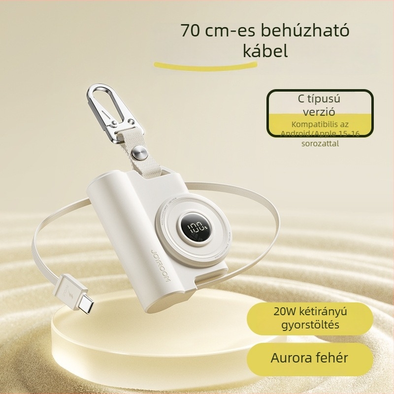 Joyroom/Jialitang 5000mAh hordozható akkumulátor, 22.5W PD3.0, kompakt méret, akasztóval, 3C tanúsítvánnyal, repülőútra alkalmas