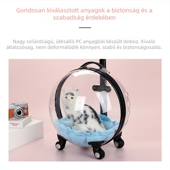 Pet Angel Macska szállító táska és hordozható kocsi — Átlátszó űrkapszula macskáknak és kis testű kutyáknak