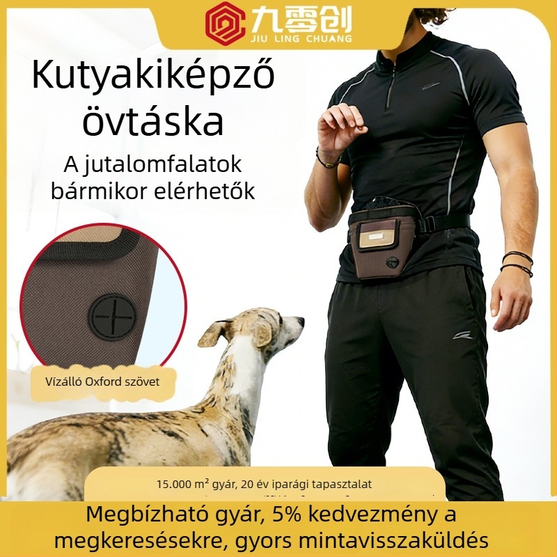 Kutyáknak szóló jutalomfalatos öv edzéshez – nagy kapacitású edzőtasak