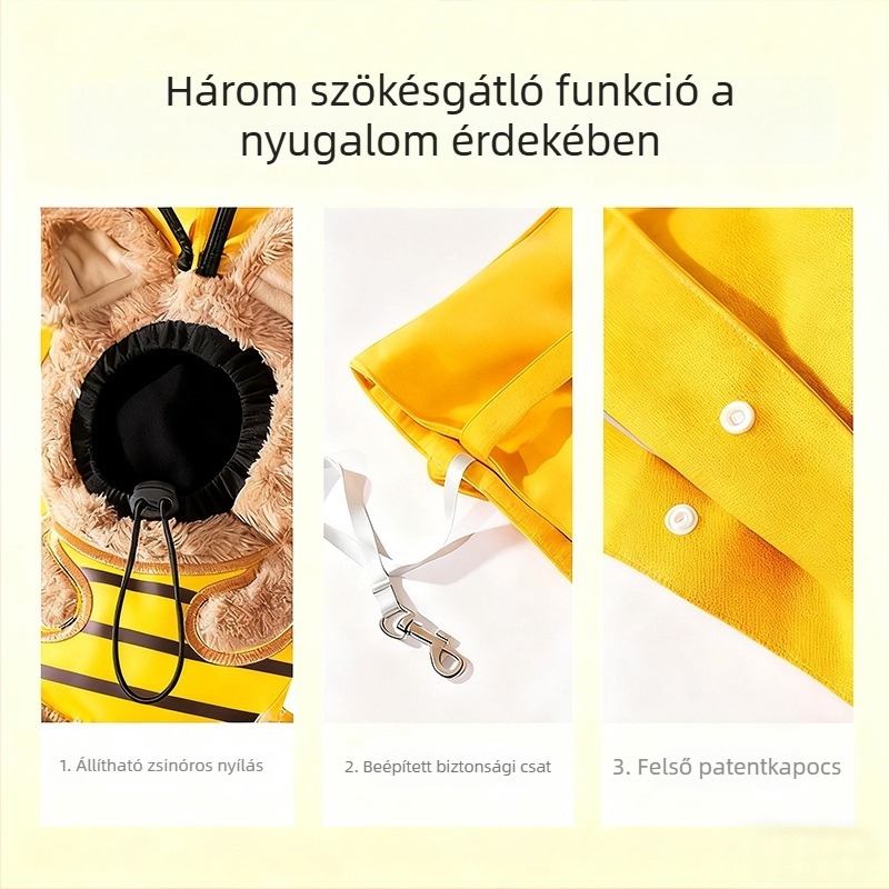 Téli aranyos kisállat szállító táska vászonból macskáknak és kutyáknak, fej kiálló
