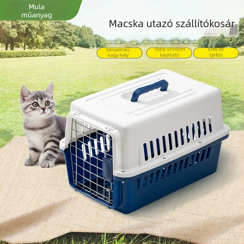 Gyakorlati macska szállító ketrec utazásokhoz, kültéri tároláshoz és autóval történő szállításhoz