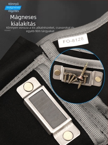 Övben hordható szerszámtáska villanyszerelő számára, fogóvédővel, masszív és tartós, megerősített kialakítású, többfunkciós szerszágtáska
