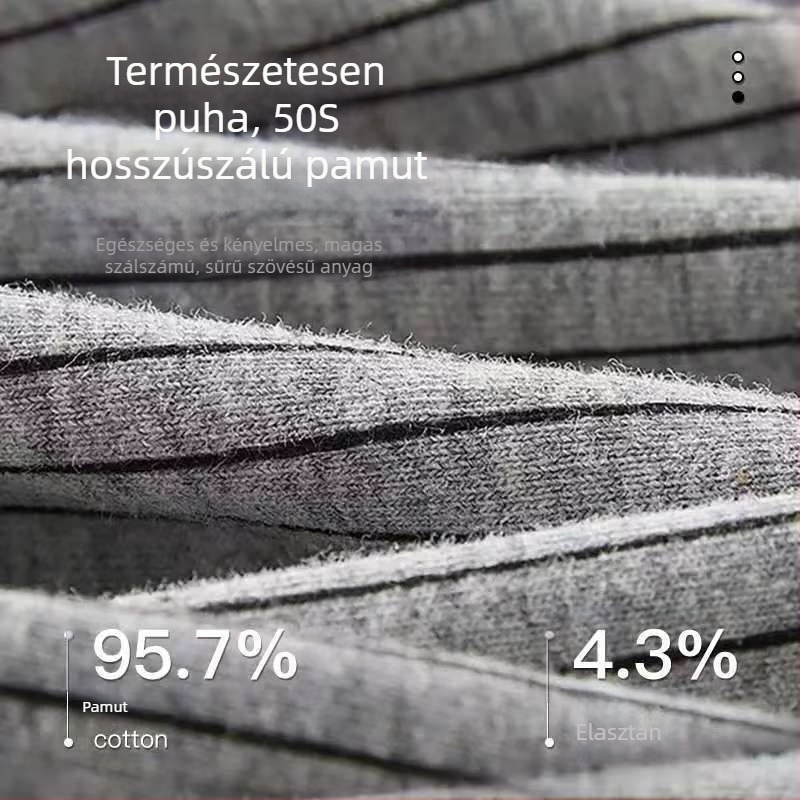 Férfi pamutból készült, lélegző alsónemű, 5A antibakteriális belső bélés, plusz méret, kényelmes viselet