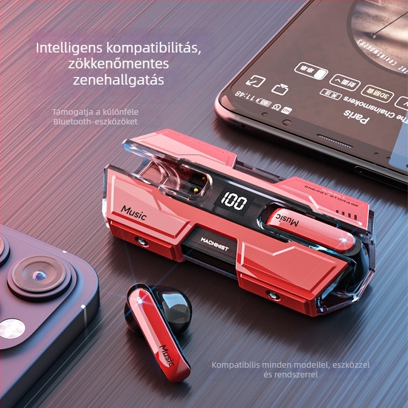 G20 vezeték nélküli gaming fülhallgató alacsony késleltetéssel, hosszú akkumulátor-üzemidő, mechanikus dizájn, PUBG-hez