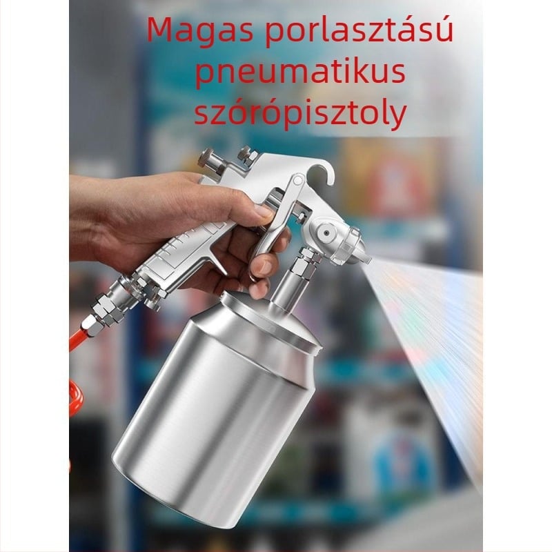 Pneumatikus festékszóró pisztoly spray-üveggel – háztartási eszköz, kis méretű latex festék falakhoz és autómodellekhez, automatikus permetezés