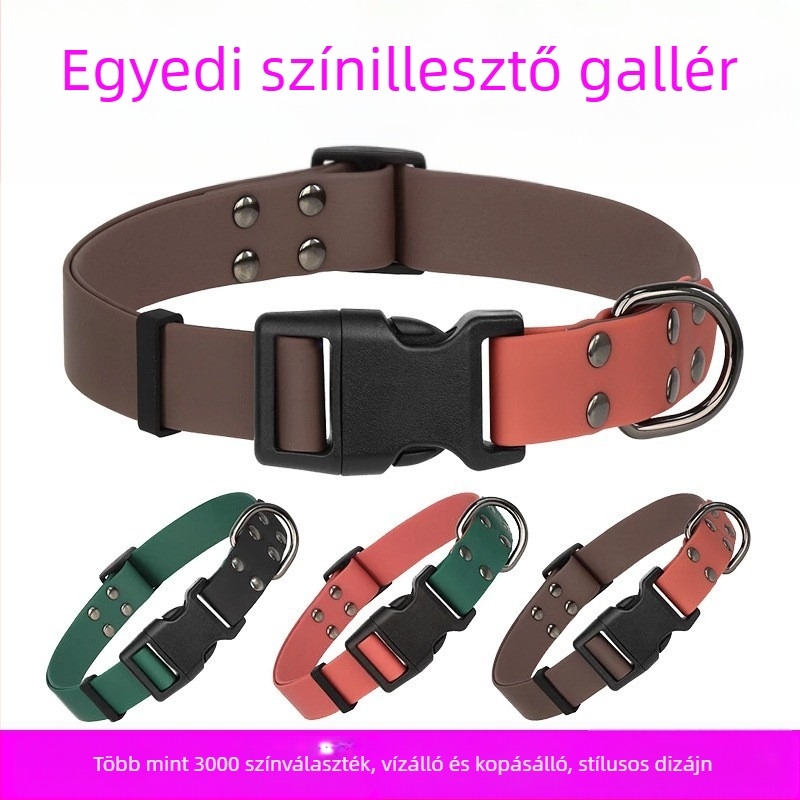 Személyre szabott kutyanyakörv kettős színű dizájnnal, tartós PVC vízálló, szennyeződés- és kopásálló