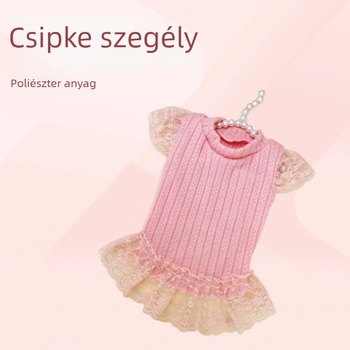 Új pet ruha macskáknak és kutyáknak, hercegnő-stílusú csipkeruha, bőrbarát és lélegző, egész évben viselhető
